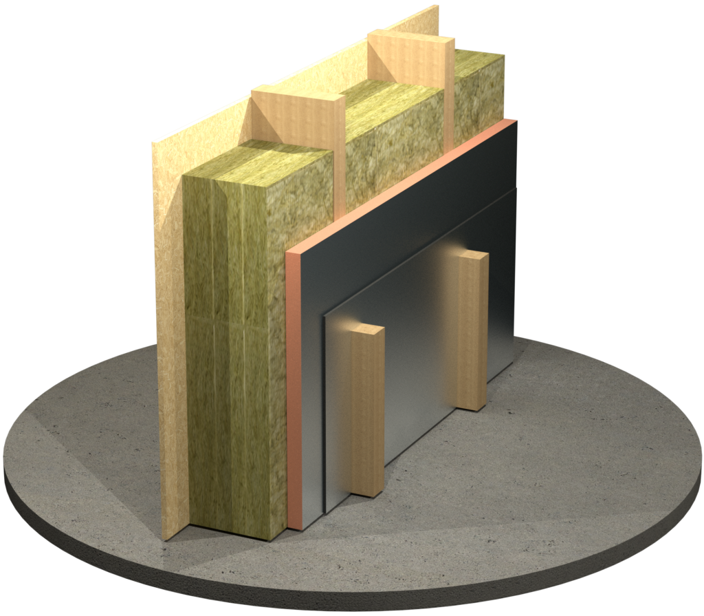 insulated timber frame 3D render